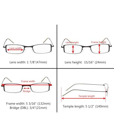 Eyekepper 3 Pcs Lightweight Stainless Steel Reading Glasses for Men & Women +1.50 | Stylish & Durable International Shipping Available - Buy Online on GoSupps.com