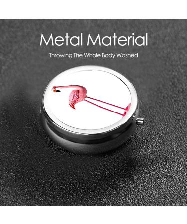 Flamingo Printed Mini Round Pill Box | 3 Compartment Travel Organizer | Portable Medicine Case for Home & Office - Buy Online on GoSupps.com