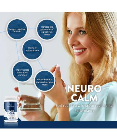 TRUE PROTOCOLS - Neuro Calm - L-Theanine (75mg) + GABA (75mg) + Glycine (250mg) + Bacopa (100mg) + Vitamin B6 (2.5mg) - 90 Highly absorbable Vegan Capsules - For Optimal Cognitive Health Mood Balance & Sleep - 100% Non-GMO Supplement - Buy Online on GoSupps.com