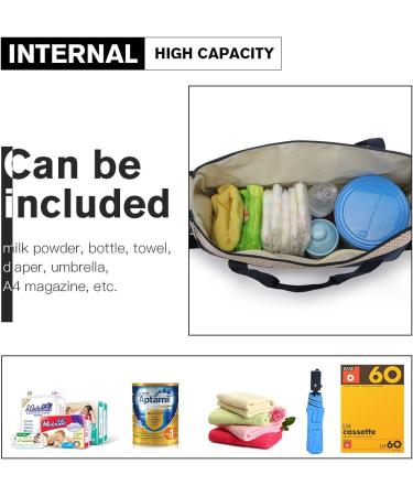 Miss Lulu 5-Set Baby Diaper Bag | Stylish Navy Mother Handbag & Bottle Holder | Perfect for International Shipping - Buy Online on GoSupps.com