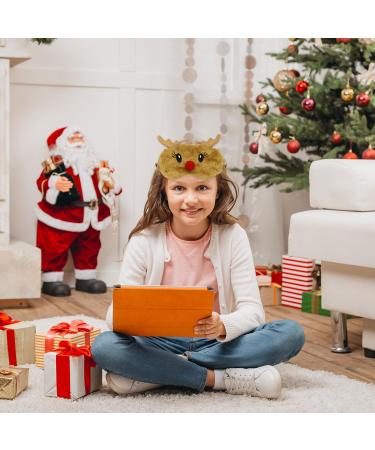 Christmas Reindeer Eye Mask - Soft Fluffy Plush Sleep Mask for Women Men Kids - Brown - Buy Online on GoSupps.com