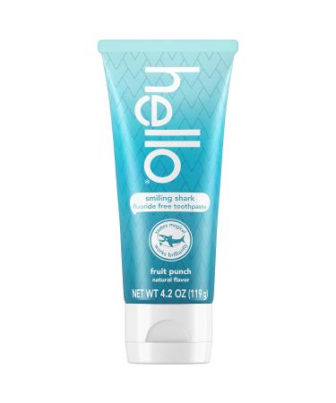 hello Smiling Shark Fluoride Free Kids Toothpaste - Natural Fruit Punch - 4.2 Oz - Pack of 3 - Buy Online on GoSupps.com