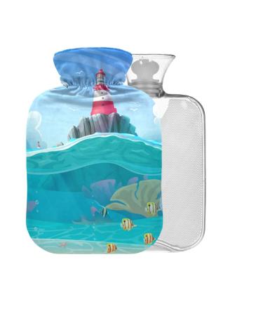 Leuchtturm Sea BAP free hot water bottle with cover 2 l hot water bag for pain relief from cramps