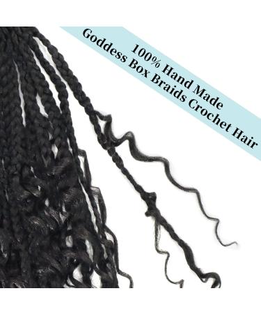 8Packs Goddess Box Braids Crochet Hair With Curly Ends 22inch Pre-looped Bohomian Crochet Box Braids Synthetic Braiding Hair Extensions (22 inch 1B) 22 Inch(Pack of 8) 1B - Buy Online on GoSupps.com