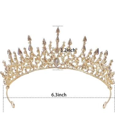 YYBD Baroque Bridal Crown - Princess Tiara for Wedding, Halloween Headpiece with Rhinestone and Crystal Accents - Buy Online on GoSupps.com