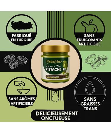 NEW Pistachino Cr me de Pistache 30% Antep Sans Glucose Sans Conservateurs | Texture Onctueuse et Gourmande P te Tartiner Premium 200 g Id ale pour Cr pes G teaux Viennoiseries et P tisserie - Buy Online on GoSupps.com