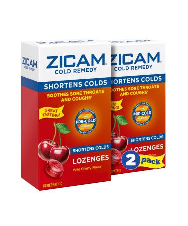 Zicam Cold Remedy Zinc Lozenges, Wild Cherry Flavor, 25 Count (Pack of 2) 50 Count Cherry