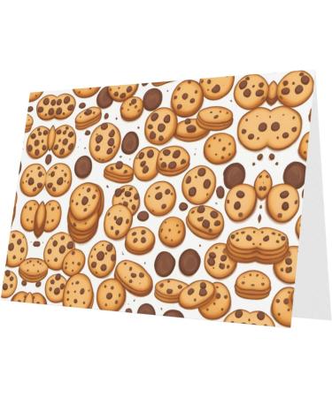 YYHWHJDE Gray Cookies Food Chocolate Chip Biscuits pattern High-Grade Pearl Paper Greeting Card :: 4X6 in for Birthday Card Party Invitation Card Gray One Size - Buy Online on GoSupps.com
