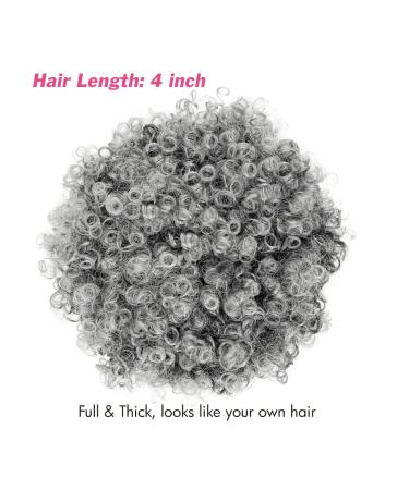 Allyreetress Short Curly Wig with Headband | Synthitic Kinky Curly Afro Puff | Yellow Leopard Print T1B/Grey - Buy Online on GoSupps.com