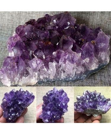 Natural Amethyst Cluster Crystal Quartz StonesRough Specimen Crystal Cluster (Size : 3pc)