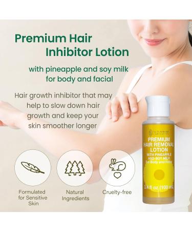 Premium Hair Inhibitor Lotion - Full Body Hair Removal with Pineapple & Soymilk Made in Japan - 3.52 FL. OZ - Buy Online on GoSupps.com