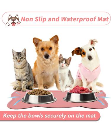 Cat Food Mat Non Slip Cat Dog Bowl Mat Silicone Cat Dog Feeding Mat Stop Food Water Spills Pet Food Mat Waterproof Cat Dog Mat for Floors (44 * 25.5CM Pink) - Buy Online on GoSupps.com