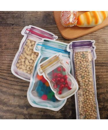 BKpearl 40 Pcs Mason Jar Bottles Bags Portable Food Storage Bag Snack Ziplock Bags Reusable Airtight Seal Storage Bags Leakproof Food Saver Bags for Travel Camping Picnic - Buy Online on GoSupps.com