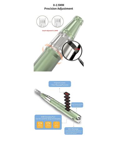 Puicmlna Microneedling Pen with 12 Disposable Needles - 0.1mm Size - 42-pin, 36-pin, 12-pin, Nano Cartridges Included - Buy Online on GoSupps.com
