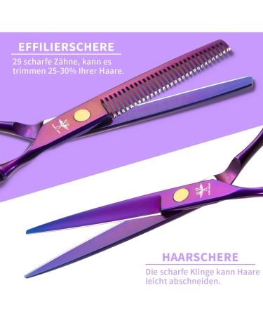 Purplebird 10-Piece Hairdressing Scissors Set - Professional Stainless Steel Hair Cutting Shears for Barbers & Beginners - Buy Online on GoSupps.com