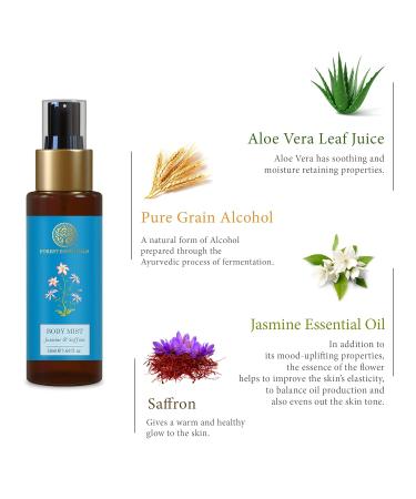 Travel Size Body Mist Jasmine & Saffron 50ml (Body Spray) - Buy Online on GoSupps.com