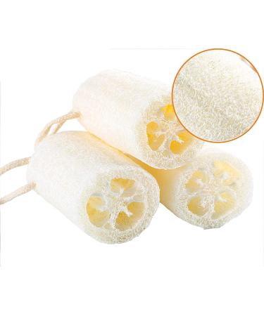 Natural Bathing Loofah 3 Pack 6inch Length 100% Organic Shower Loofah Sponge Exfoliating Loofah Sponge Bath Body Scrubbers for Removing Dead Skin Eco Friendly Skin Care