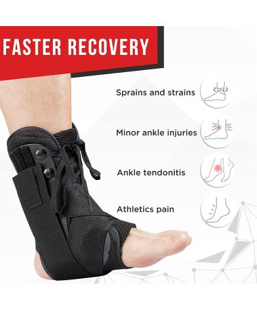Buy Adjustable Ankle Brace for Men & Women | Support for Sprains Injuries & Recovery | Breathable Neoprene Sleeve for Running Basketball Volleyball - Buy Online on GoSupps.com