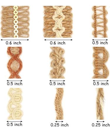 Jute Ribbon Lace Craft Ribbon - 9 Rolls, 18 Meters - Ideal for Crafts, Gifts, Parties, Holidays & Rustic Weddings - Multicolor - Buy Online on GoSupps.com