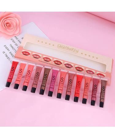 12 Color Shimmery Lip Gloss Set for Women and Girls - Long Lasting, Waterproof, and Sparkling Lip Plumper - Gift Packs of 12 - Buy Online on GoSupps.com