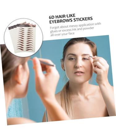 Mipcase 4 Sheets Waterproof Eyebrow Stickers Fake Eyebrow Stickers Eyebrow Tool Make up 6 Stickers 21x14.8cm Brown - Buy Online on GoSupps.com