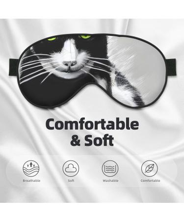 Buy SSIMOO Black and White Cats Sleep Mask | Adjustable Breathable & Stylish Eye Mask for Comfortable Sleep - International Shipping Available - Buy Online on GoSupps.com