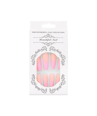 Sethexy Pink Ballerina False Nails - 24pc Acrylic French Tips with Glue | International Shipping - Buy Online on GoSupps.com
