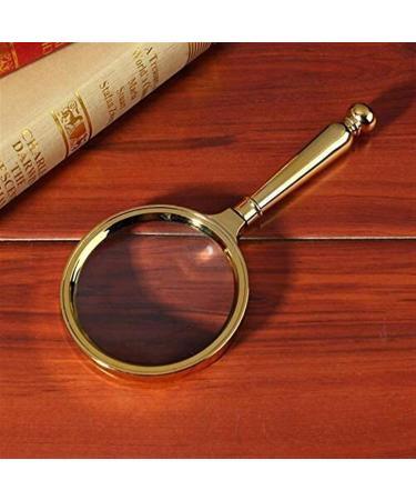 Lightweight Magnifying Glass 80Mm Retro Full Metal Brass-Plated Handheld Magnifying Glass for Old People to Read and Identify Antiques Lofty Ambition - Buy Online on GoSupps.com