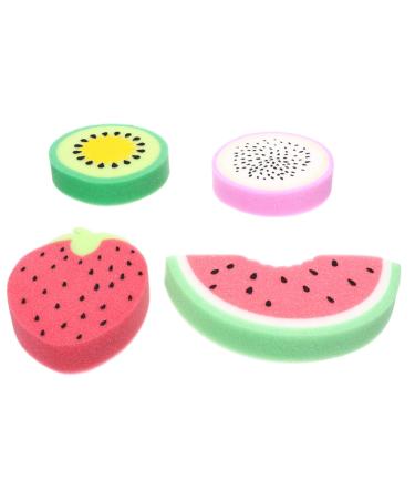 FRCOLOR 4pcs Fruit Bath Sponge Children Bath Sponge Newborn Shower Spong Exfoliating Body Loofah Exfoliating Sponge for Face and Body Loofah Shower Scrubber Miss South Korea Take a Bath