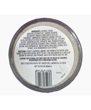 Trader Joe's Brazil Nut Body Scrub - 8 oz Jar (Pack of 2) | Nourishing Exfoliant for Glowing Skin - International Shipping Available - Buy Online on GoSupps.com
