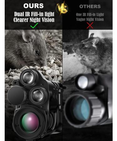 Foshderk 2 in 1 Night Vision Binoculars Monocular 2 IR 1-24X Zoom Night Vision Goggles Digital with Camera Vision Distance 1640ft/500M Daytime&Night Outdoor LCD Screen 800*480 RES Photo&Videos 1080P - Buy Online on GoSupps.com