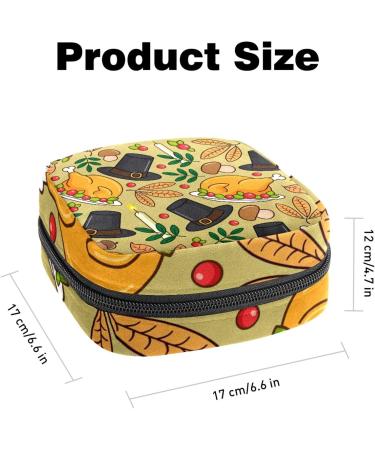 Sanitary Napkin Storage Bag - Autumn Turkey Design | Menstrual Cup & Nursing Pad Holder | Portable Period Kit Bag | Color 7 - Buy Online on GoSupps.com