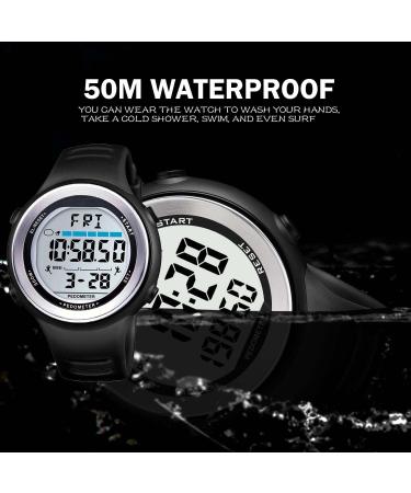 Sunshine Smile Schritteller Clock - Waterproof Pedometer Wristwatch for Fitness & Seniors | No App Accurate Calorie Counter - Buy Online on GoSupps.com