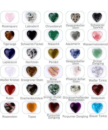 30Pcs Crazyfly Heart Stone Crystal Gemstones Set - Healing Crystals for Meditation Chakra and Reiki Energy - Buy Online on GoSupps.com