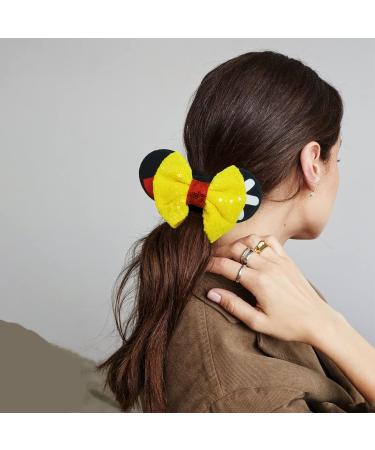 Sparkly Minnie Mouse Ear Scrunchies - 6 Pack Velvet Hair Scrunchies - Buy Online on GoSupps.com