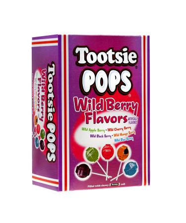 Tootsie Pops Assorted Wild Berry Flavors with Chocolatey Center 3.75 Pound 100 Count (Pack of 1) Peanut Free Gluten Free - Buy Online on GoSupps.com