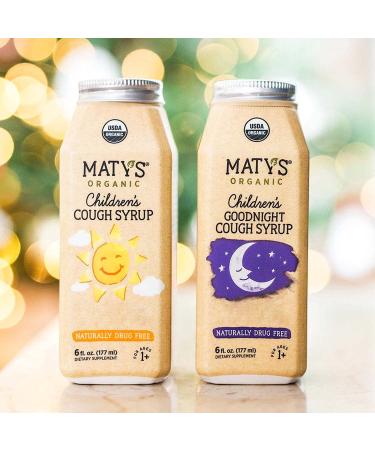 Maty's Organic Children's Cough Syrup Day & Night Value Pack - 2-6 fl oz - Natural Relief with Immune Support - Buy Online on GoSupps.com