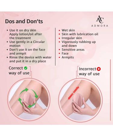 ADMORA Crystal Hair Remover - Nano Crystal Exfoliation Tool for Painless Hair Removal, Men & Women - Fast, Easy & Gentle Stone for Silky Smooth Skin - Pink - Buy Online on GoSupps.com