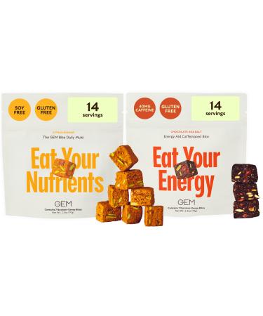 GEM Daily Superfood and Energy Support for Women & Men Natural Whole Foods with Essential 20+ Whole-Food Vitamins Minerals superfoods prebiotics Clean Energy Variety Pack 28 Servings