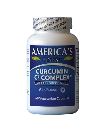 AFI Curcumin C3 Complex with BioPerine 60 Veg caps Joint Health Support antioxidant Turmeric 95% curcuminoids Black Pepper 95% Enhanced Absorption 500mg Women and Men