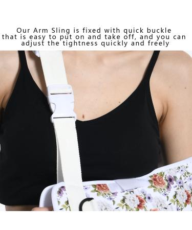 Fotgok Soft Foam Arm Sling with Waist Belt - Shoulder Immobilizer for Women | Strong Support Brace for Shoulder Injury - Breathable Peony Design - Buy Online on GoSupps.com
