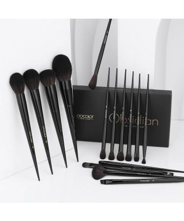 Docolor Makeup Brushes 15 Pieces Professional Makeup Brushes Set Premium Synthetic Hair Kabuki Face Blush Eyeshadow Eyeliner Foundation Powder Cosmetic Make Up Brushes Kit Black Obsidian Series Black-15 Pieces - Buy Online on GoSupps.com