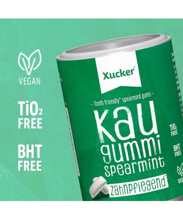 Xucker Sugar-Free Xylitol Chewing Gum - Vegan Spearmint Flavor for Dental Care & Fresh Breath | 100g & 600g Bags - Buy Online on GoSupps.com