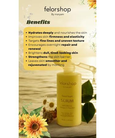 Felor Shop by maryam Good Night Collagen Serum with Retinol & Peptides | Anti-Aging Night Treatment | 50ml - Buy Online on GoSupps.com