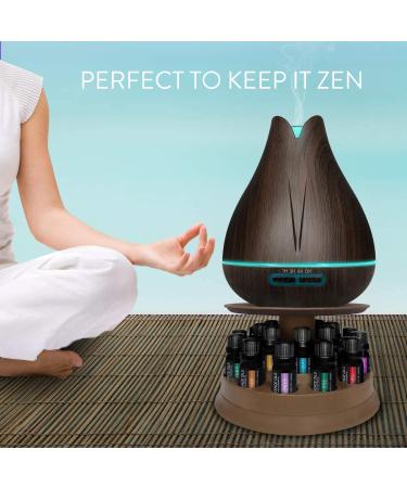 Aromatherapy Essential Oil Diffuser Gift Set with 20 Oils - 400ml Ultrasonic Diffuser, Rotating Stand - 4 Timer, 7 Light Settings - Buy Online on GoSupps.com