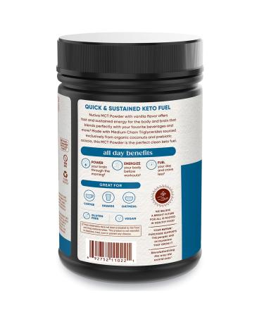 Nutiva Organic MCT Powder Vanilla - 10.6 oz (300 g) | Keto & Energy Boost - Buy Online on GoSupps.com