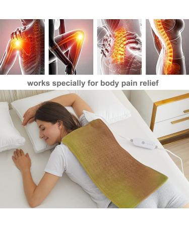Heating Pad for Back Pain Relief - Hot Electric Heated Pad with Auto Shut Off, 5 Heat Settings, Dry & Moist Heat Option - 12X24 Soft Flannel Lake Blue - Buy Online on GoSupps.com