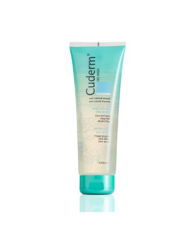 Cuderm Gel Wash 250ml | Soap Free Face & Body Wash Cleanser suitable for Dry Skin | Oatmeal Extract | Alcohol Free 0% | Hypoallergenic | Vegan | Cruelty Free | Steroid Free