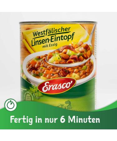 Erasco Westphalian Lens Stew (800g) - Quick 5-Minute Meal with Fresh Vegetables - Buy Online now! - Buy Online on GoSupps.com