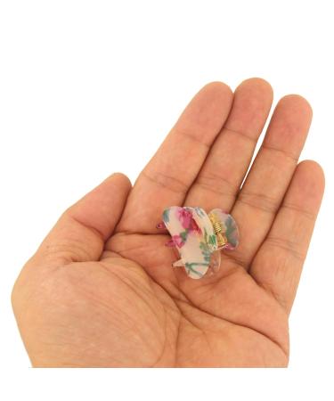 Carede Mini Floral Printed No-Slip Grip Hair Claw Clips for Girls & Women - Pack of 12 - Buy Online on GoSupps.com